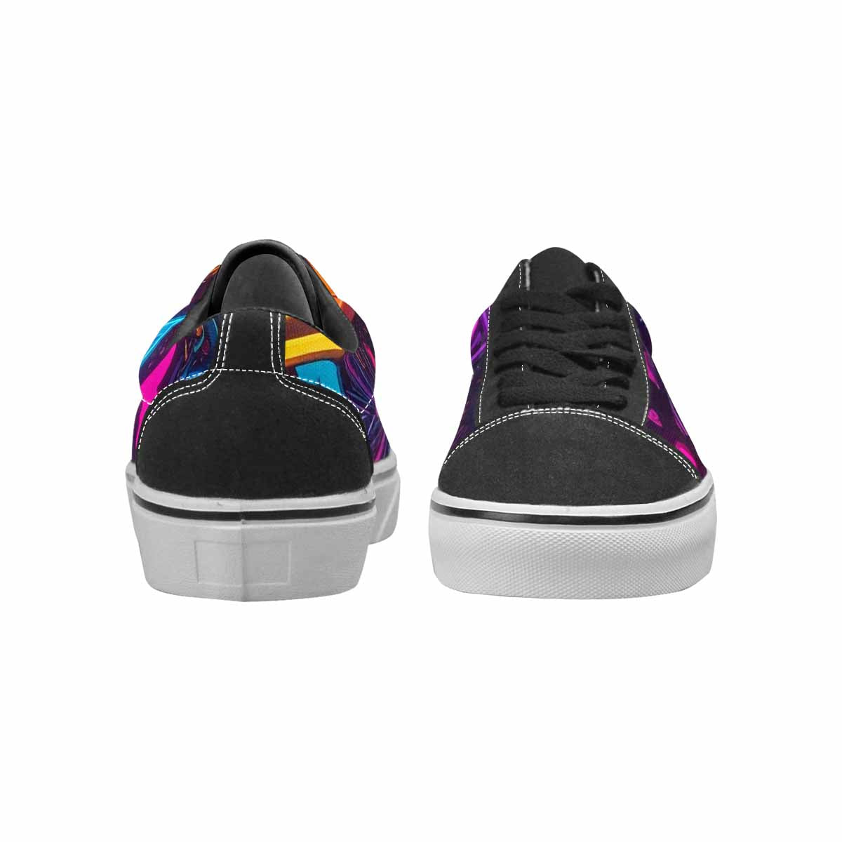 WOMEN'S 80s Retro Motif 80s Lace-Up Canvas Melting Art Sneakers