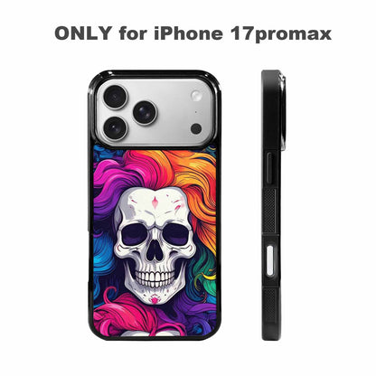 iPhone 17 Pro Max Case — Pride Flag Skulls Seamless Gothic Skulls, Custom Phone Case