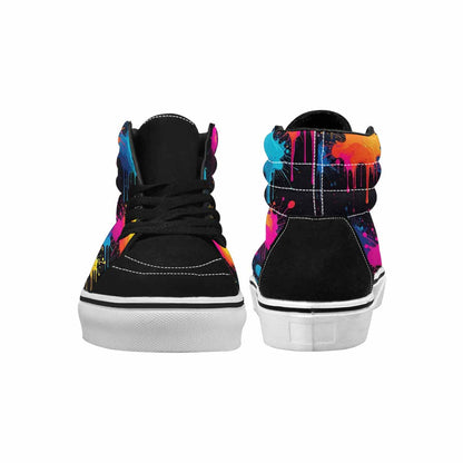 MEN'S Paint Splatter High Top Canvas Neon Fantasy Custom Shoes