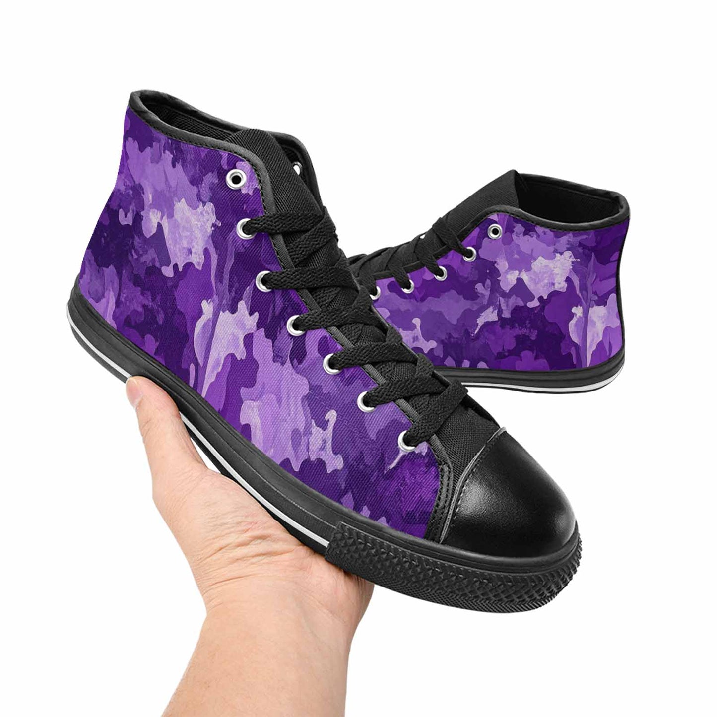 MEN'S Military Camouflage Blotch High Top Canvas Vibrant Chaos Custom Shoes