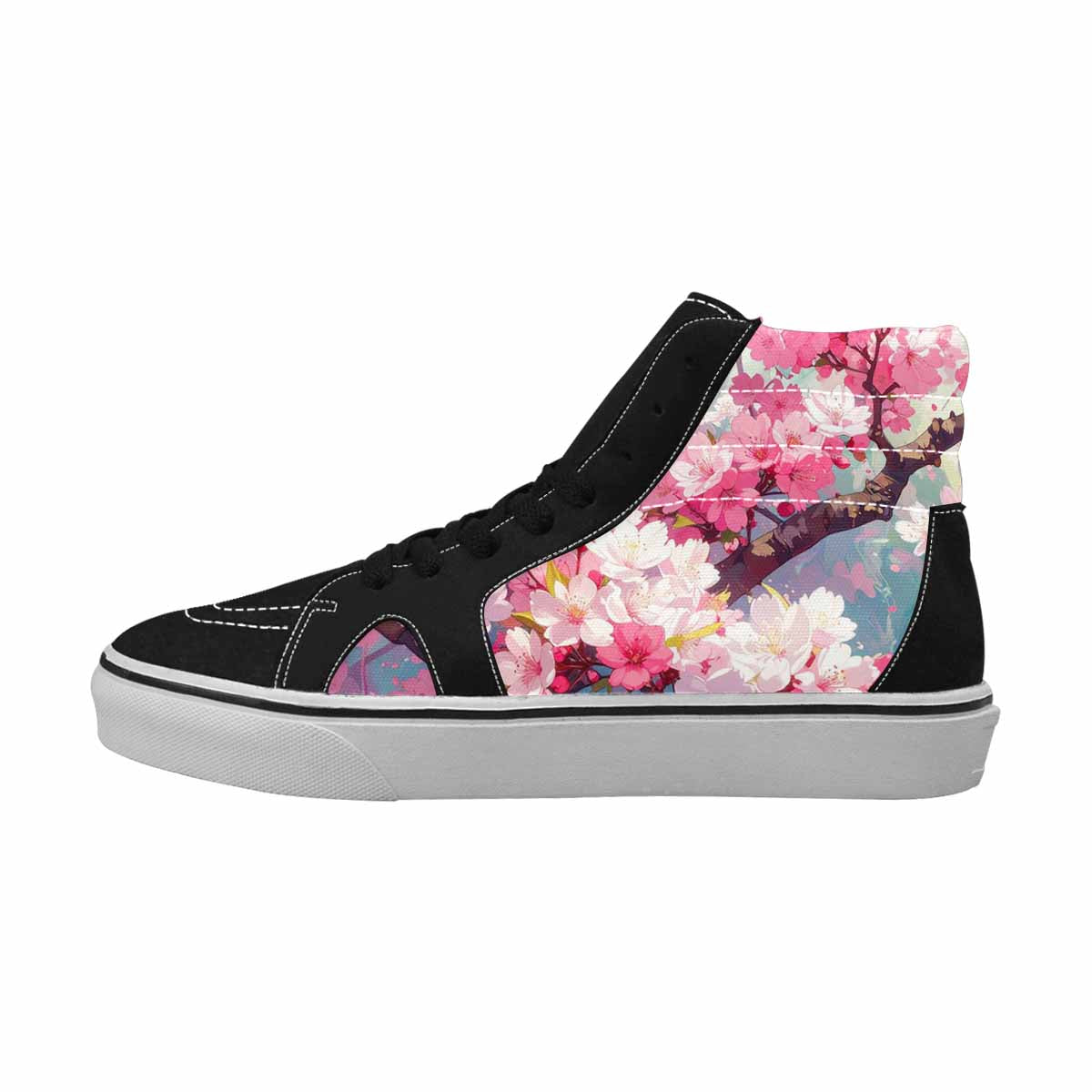 MEN'S Cherry Blossom Branch High Top Canvas Cottagecore Sneakers