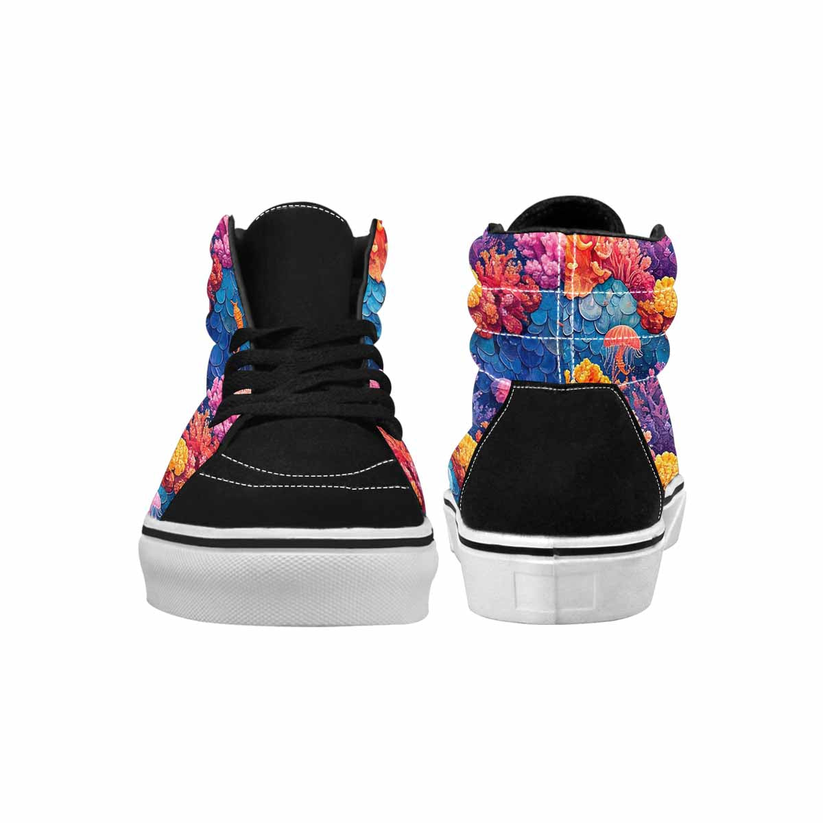WOMEN'S Fish Scale Coral High Top Canvas Y2K Sneakers