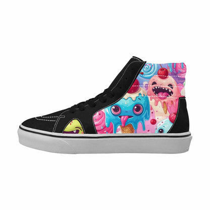 MEN'S Melting Icecream Monster Cherry High Top Canvas Aesthetic Custom Shoes