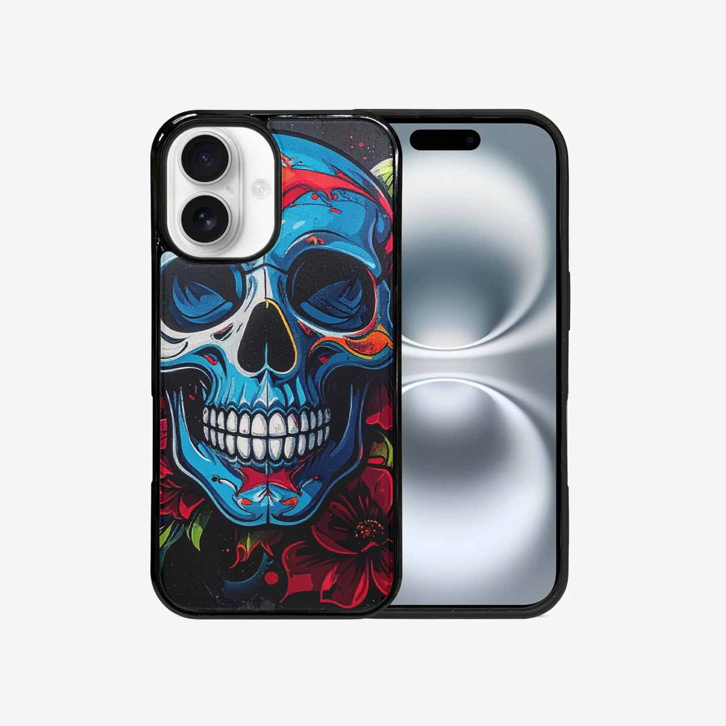 iPhone 16 Case — Graffiti Skull Art Seamless Pattern Vibrant, Custom Art Phone Cover
