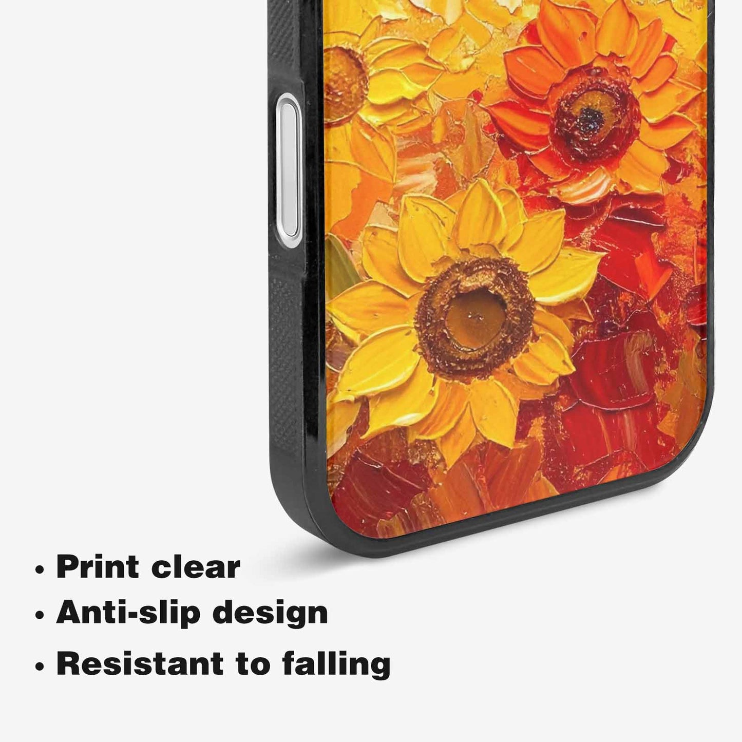 iPhone 16 Case — Impressionist Sunflower Brushstroke Pattern Hundreds Of, Custom Designed Case Cover