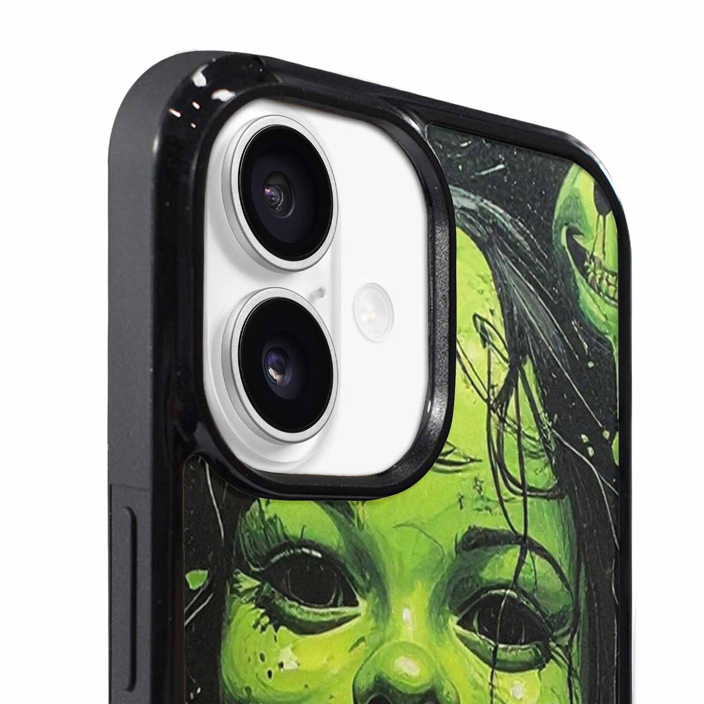 iPhone 17 Case — Black &amp; Green Ink Original Art, Custom Printed Phone Case
