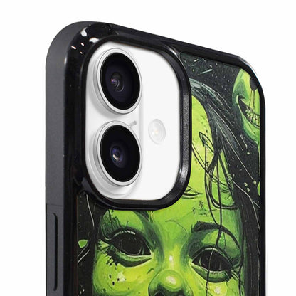 iPhone 17 Case — Black &amp; Green Ink Original Art, Custom Printed Phone Case