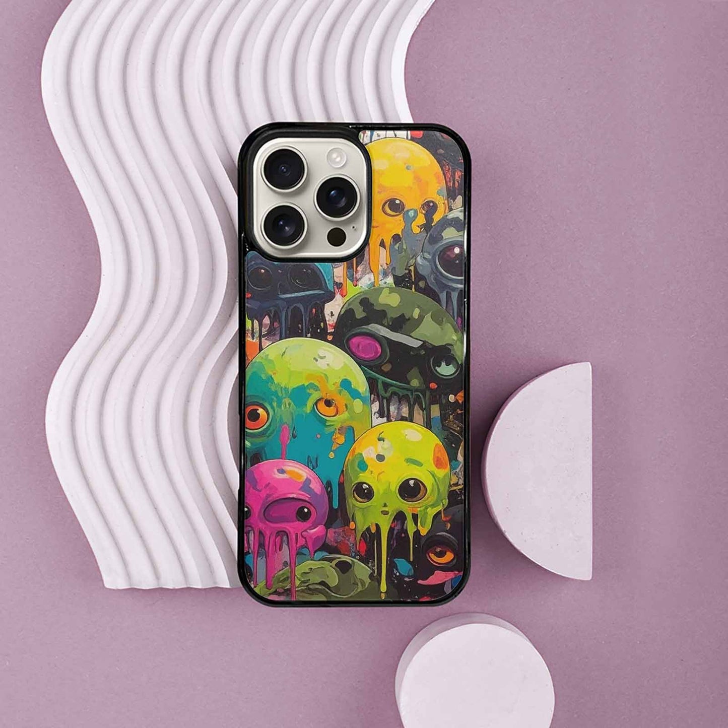 iPhone 16 Pro Max Case — Aliens Camomelting Aliens Patt Sex, Customized Protective Case