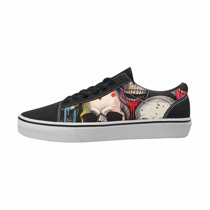 MEN'S Skulls Black & Red Ink Canvas Bold Print Dreamcore Custom Kicks