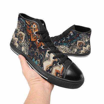 MEN'S Mandala High Top Canvas Grunge Custom Sneakers