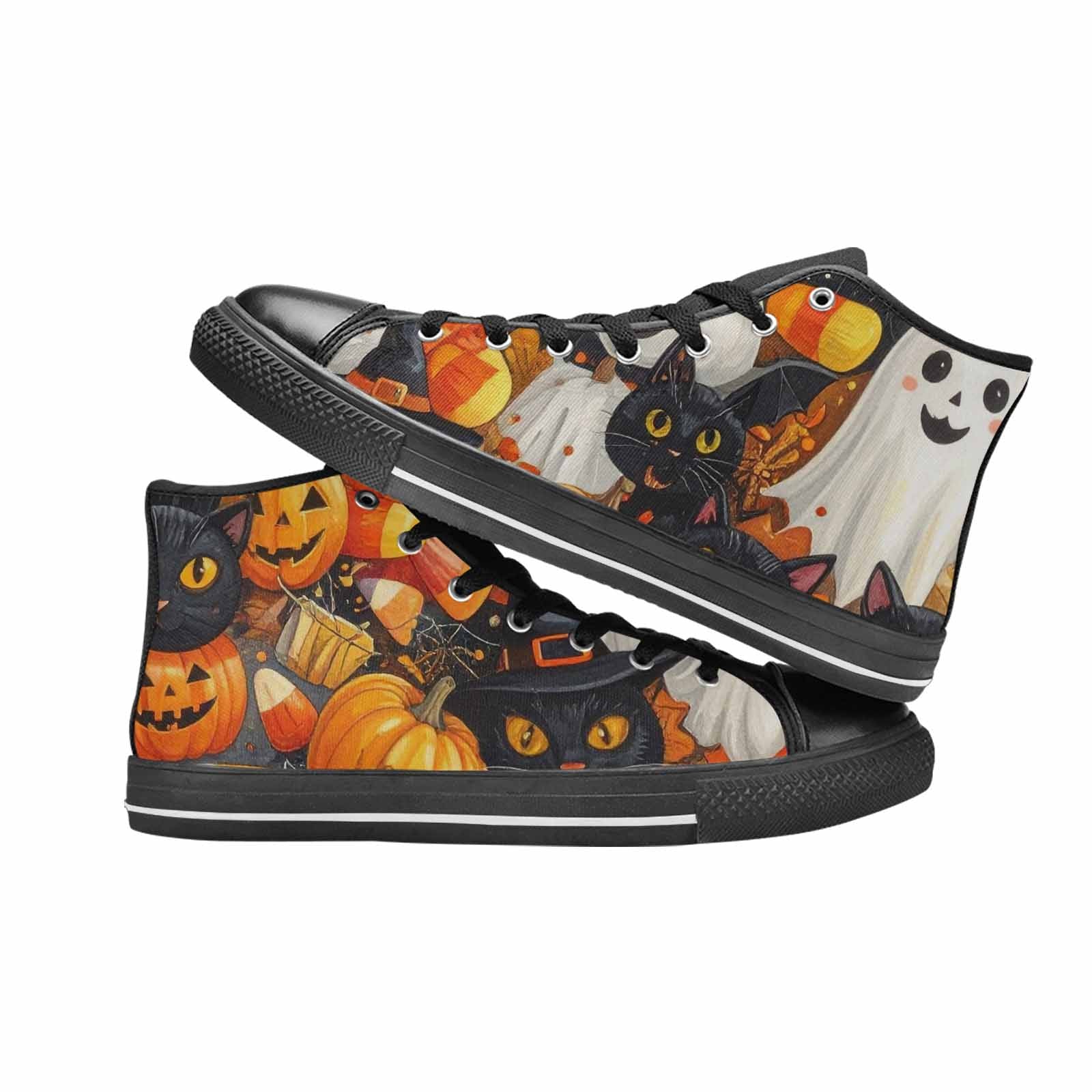 MEN'S Halloween High Top Canvas Wallpaper Art Custom Shoes