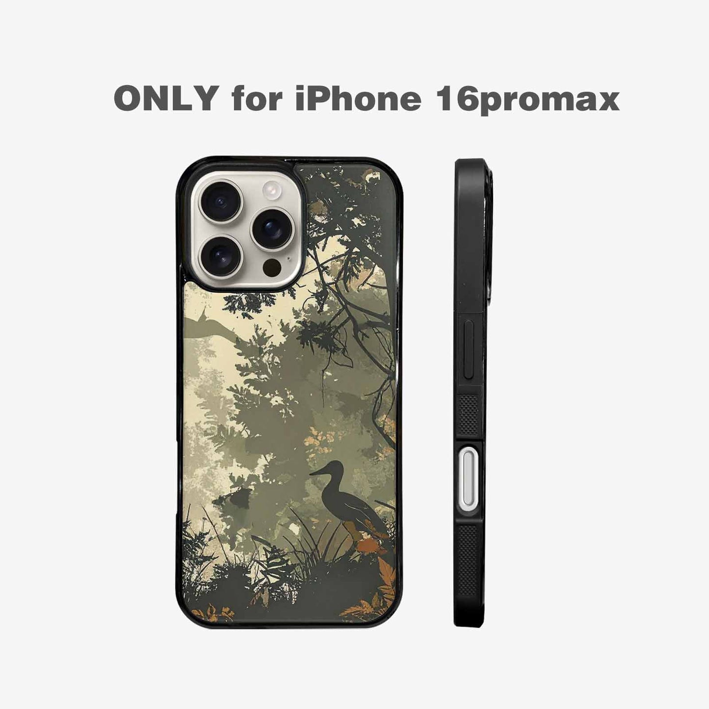 iPhone 16 Pro Max Case — Hunting Camouflage Pattern With Deer And, Custom Phone Case