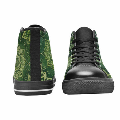 WOMEN'S Mandala High Top Canvas Neon Fantasy Custom Shoes