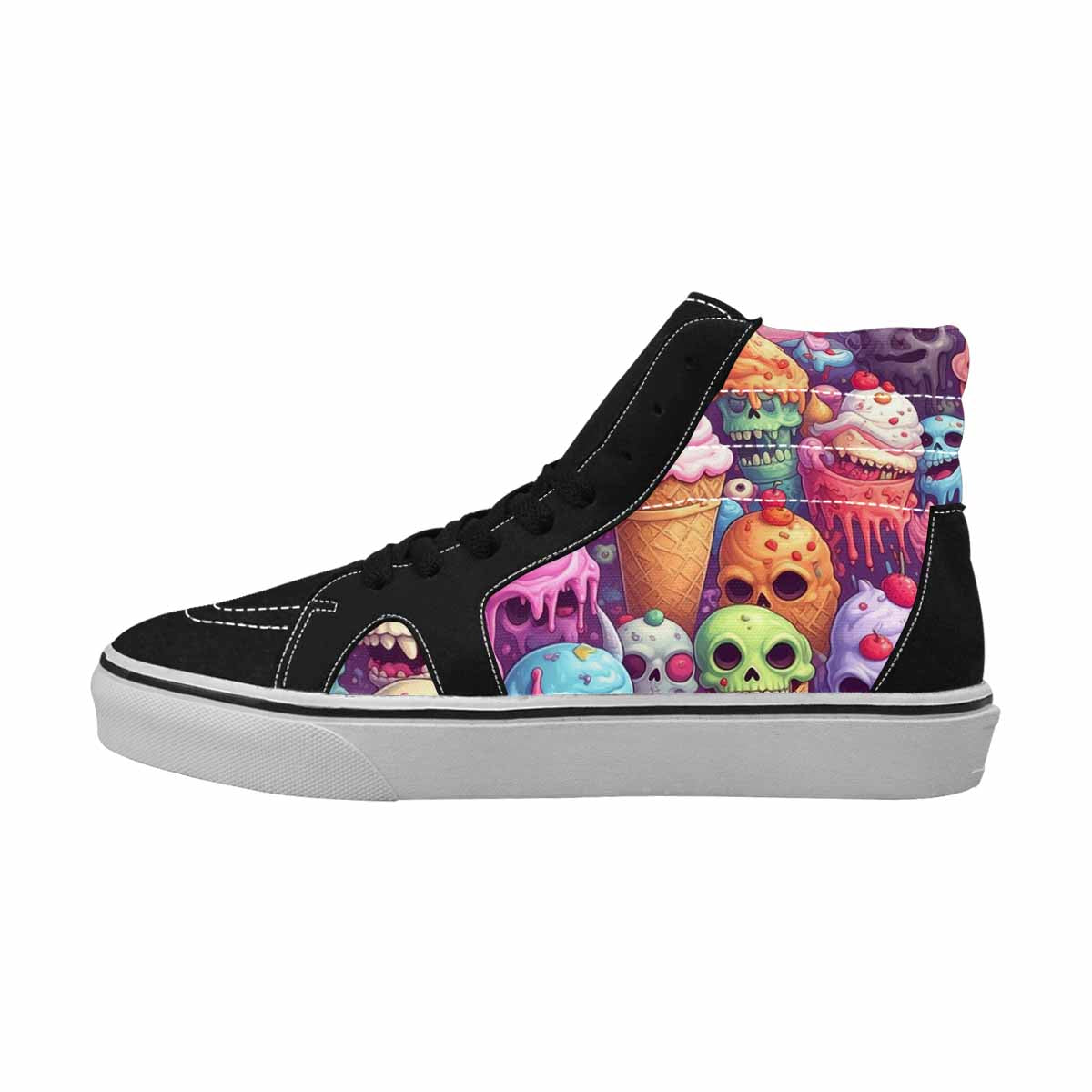 MEN'S Ice Cream Monsters  High Top Canvas Vibrant Chaos Sneakers