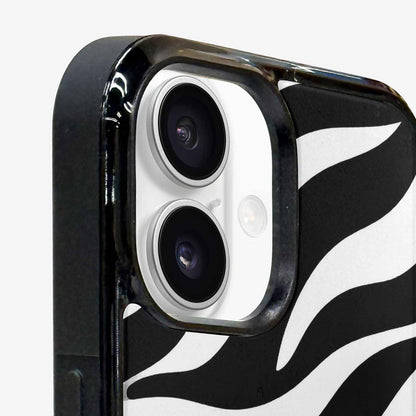 iPhone 16 Plus Case — Zebra Print Black White Custom, Customized Protective Case