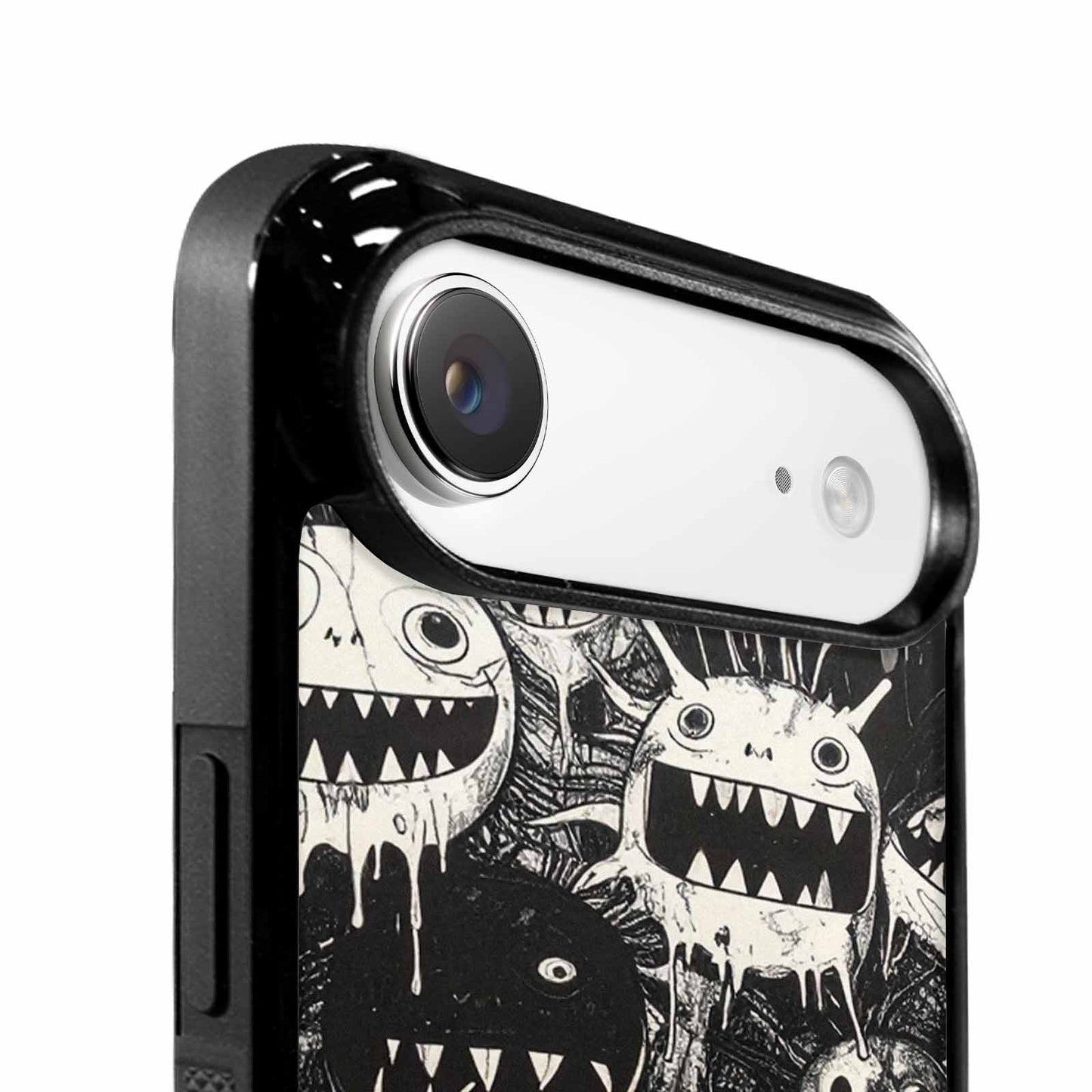 iPhone 17 Air Case — Black Ink Linework Creature Pattern Original, Custom Print Case Cover
