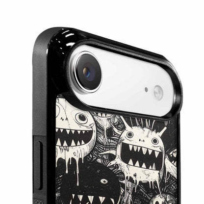 iPhone 17 Air Case — Black Ink Linework Creature Pattern Original, Custom Print Case Cover