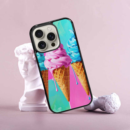 iPhone 16 Pro Case — Collage Of Overlapping Waffle Cones Icecream, Custom Art Phone Cover