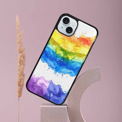 iPhone 15 Plus Case — Watercolor Splash Abstract Pattern Seamless Repeat, Customized Protective Case
