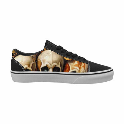 WOMEN'S Skulls Lace-Up Canvas Melting Art Custom Sneakers