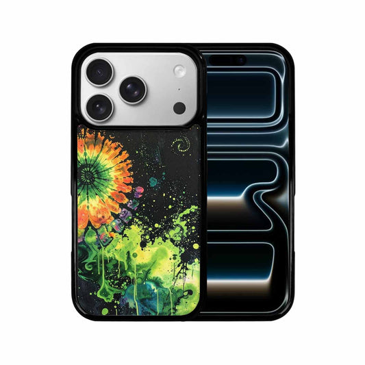 iPhone 17 Pro Case — Black Green Ink Tie Dye Tie, Customized Protective Case