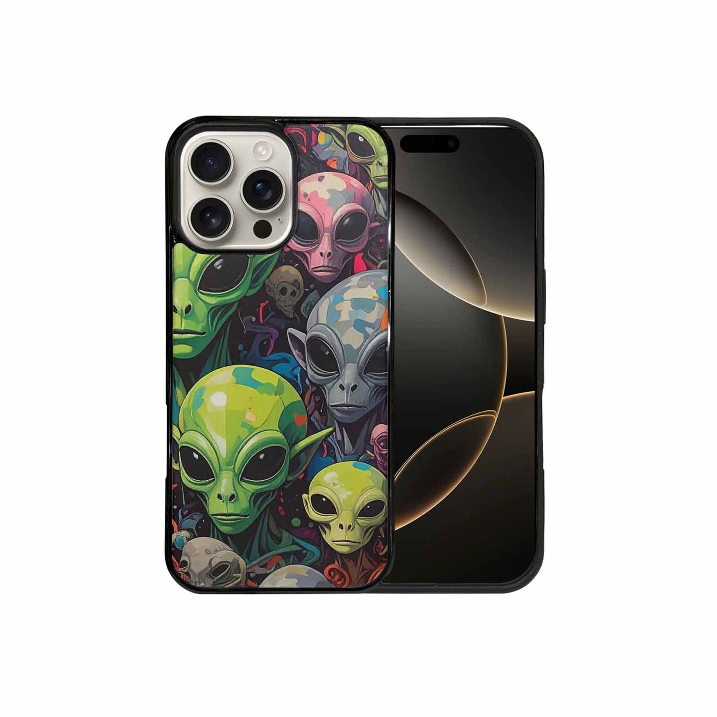 iPhone 16 Pro Max Case — Aliens Camo Aliens Pattern Hundreds Of, Custom Made Phone Cover