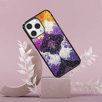 iPhone 15 Pro Max Case — Nonbinary Flag Color Theme Small Rainbow, Custom Phone Case
