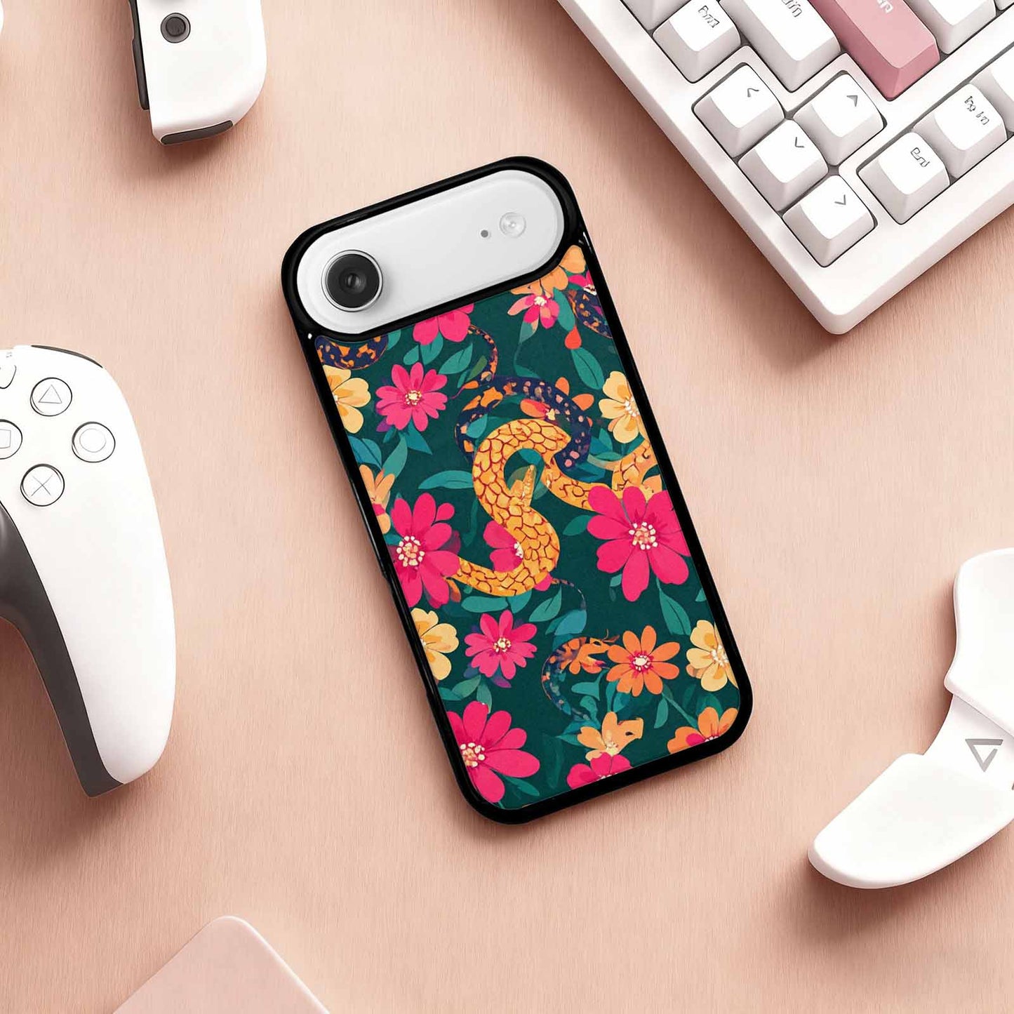 iPhone 17 Air Case — Floral Snake Print Floral, Custom Designed Case Cover