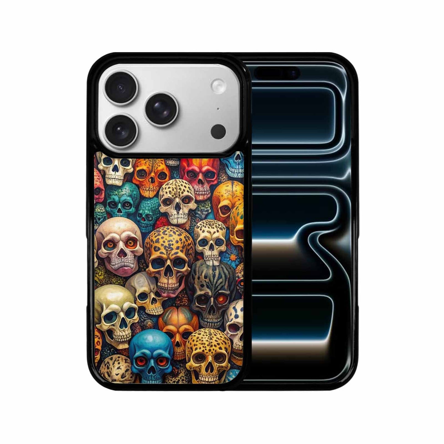 iPhone 17 Pro Case — Skulls Animal Print Skulls Pattern Gothic, Custom Print Case Cover