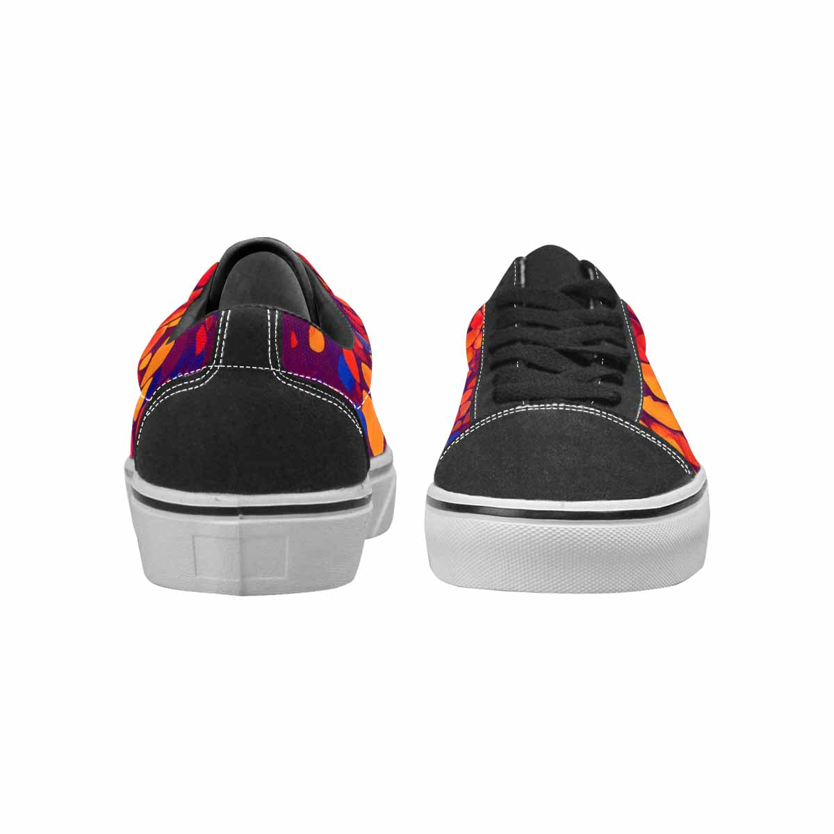 WOMEN'S Dark Snake Print Canvas Lace-Up Y2K Custom Sneakers