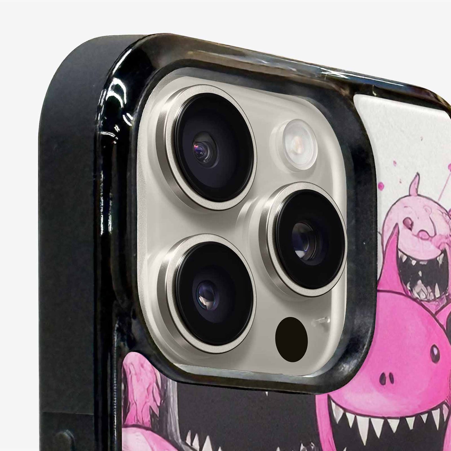 iPhone 16 Pro Case — Monsters General Black Pink Ink Cartoon, Custom Phone Case