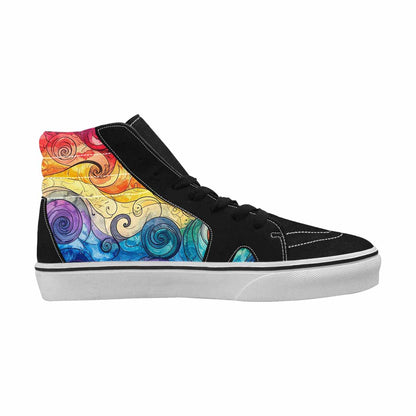 MEN'S Tie High Top Canvas Wallpaper Art Sneakers