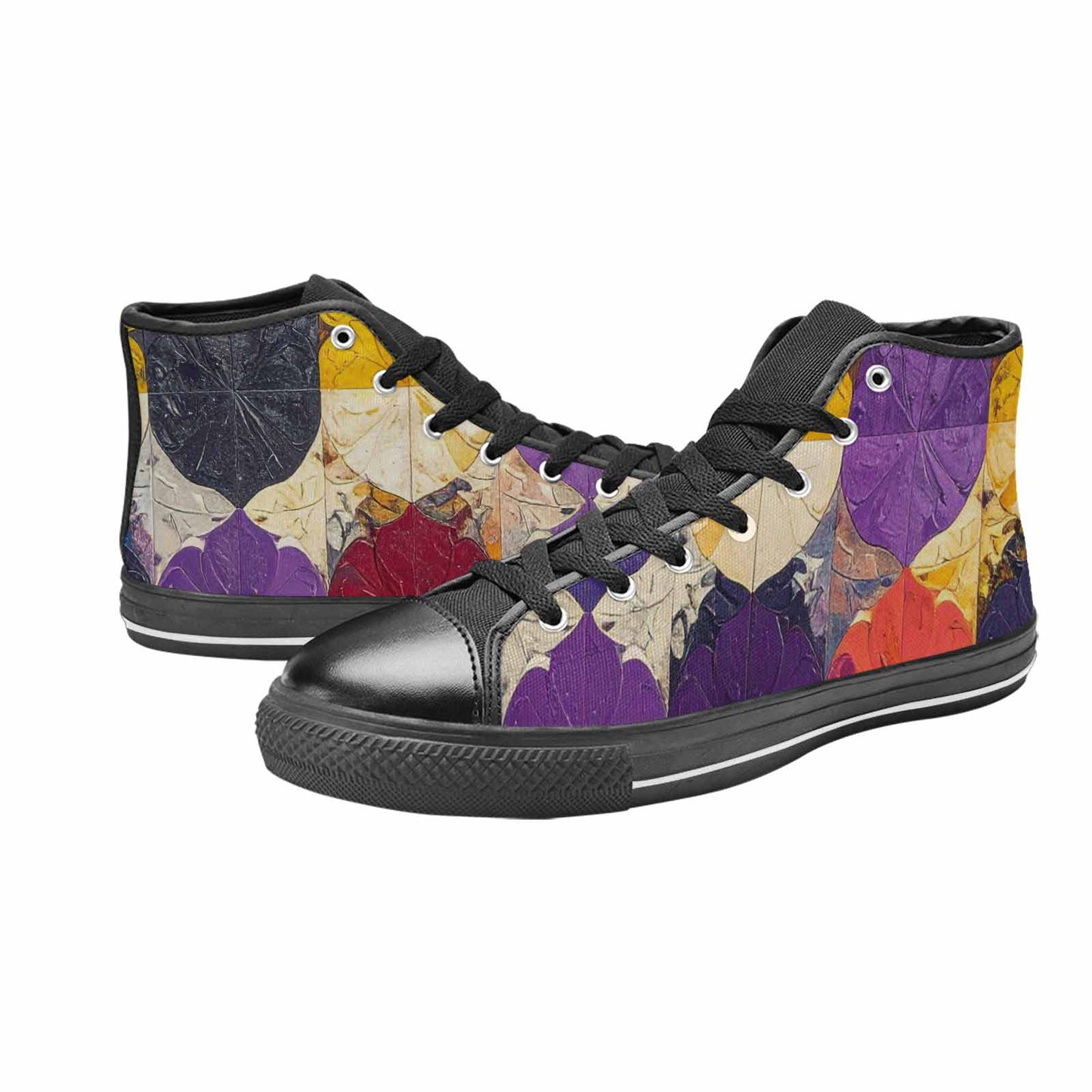 MEN'S Nonbinary Flag Color High Top Canvas Vivid Sneakers