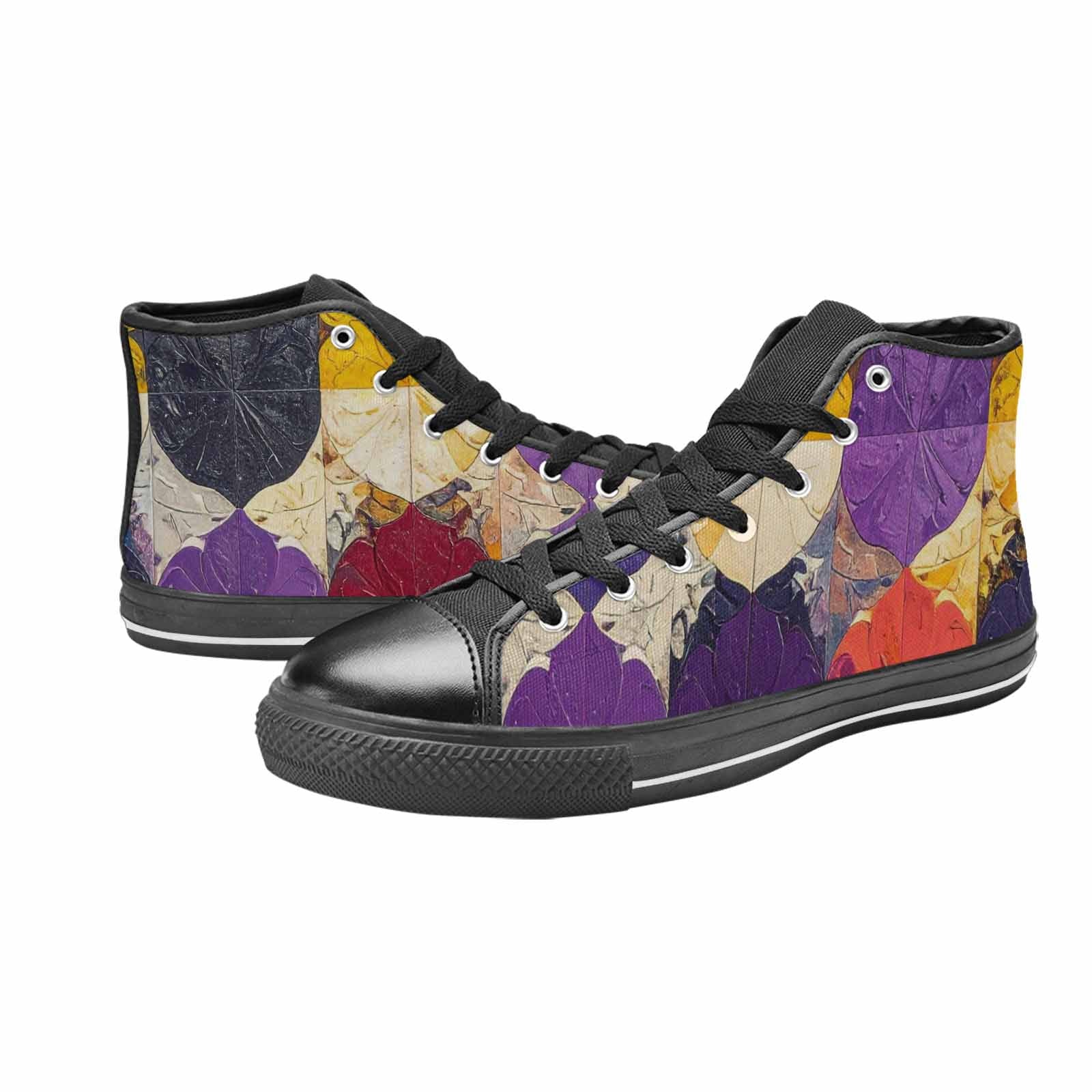 MEN'S Nonbinary Flag Color High Top Canvas Vivid Sneakers