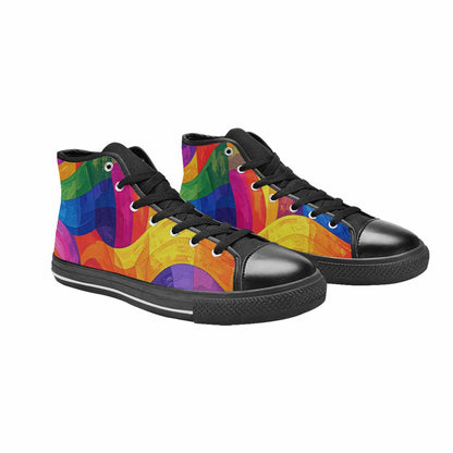WOMEN'S Rainbow Pride Flag High Top Canvas Aesthetic Custom Shoes