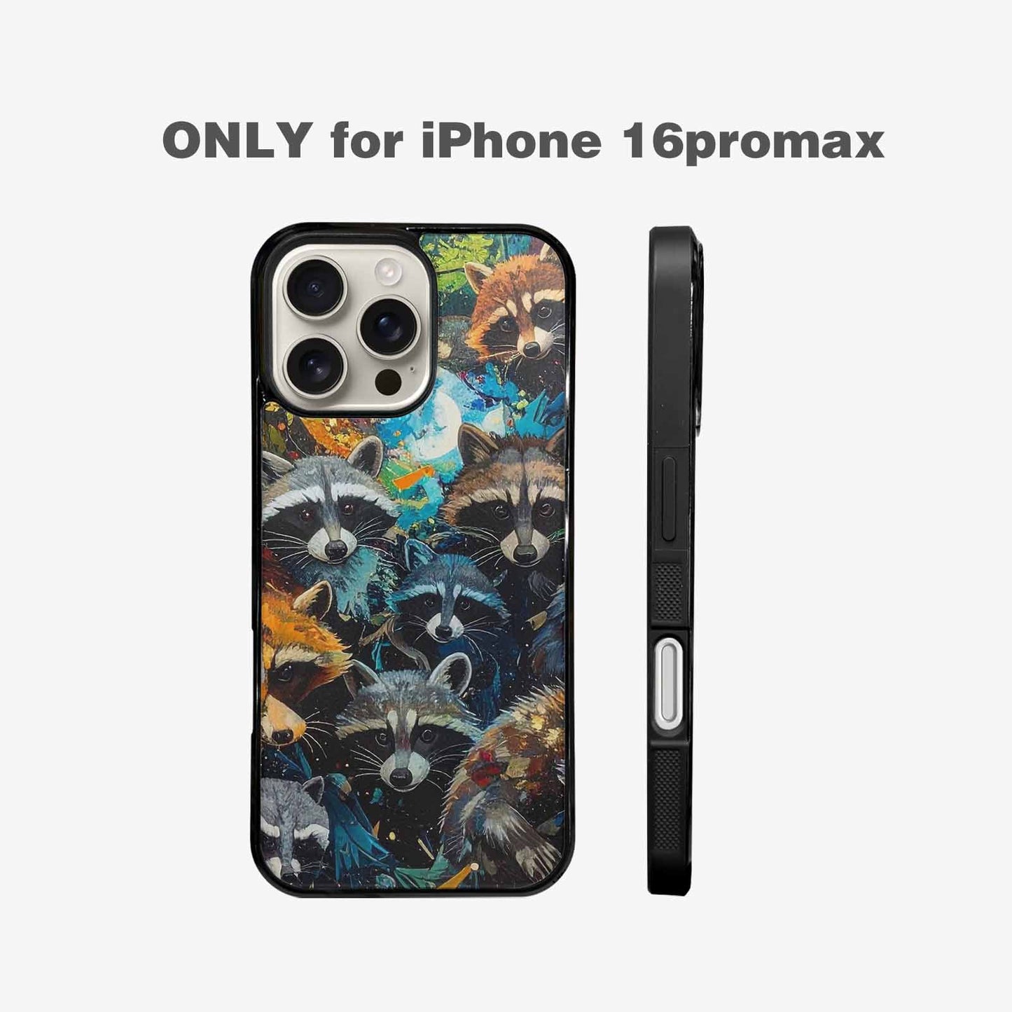 iPhone 16 Pro Max Case — Raccoon Bandit Raccoon Bandit Pattern Hundreds, Custom Phone Case