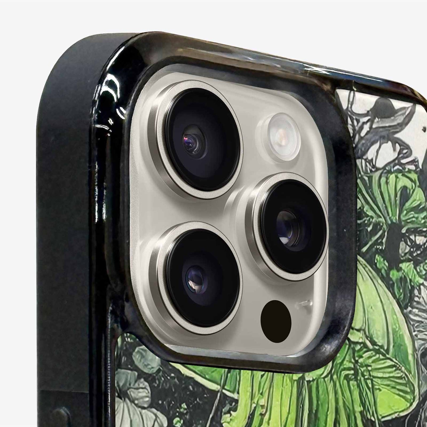 iPhone 16 Pro Max Case — Sea Creature Burst Black Green Ink, Custom Art Phone Cover