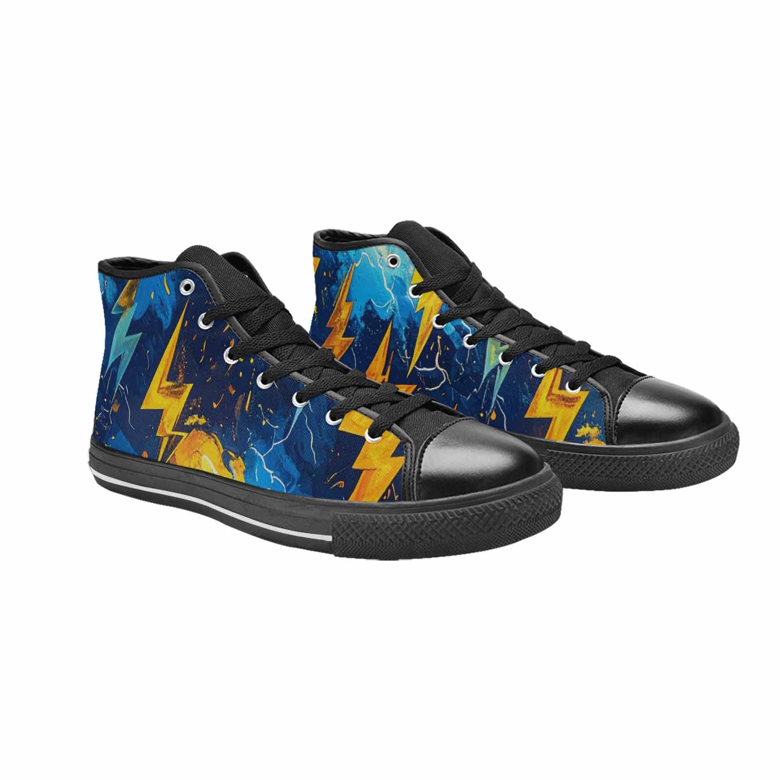 MEN'S Lightning Bolt High Top Canvas Vibrant Chaos Sneakers