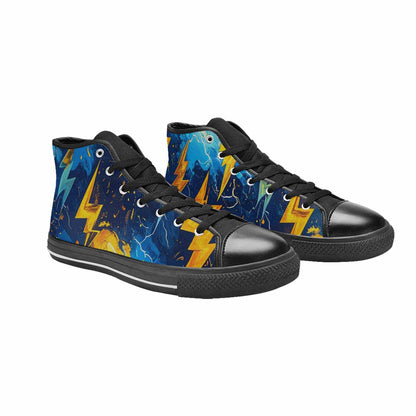 MEN'S Lightning Bolt High Top Canvas Vibrant Chaos Sneakers