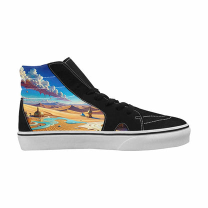 MEN'S Surrealist Desert Dreamscape High Top Canvas Dark Academia Custom Sneakers