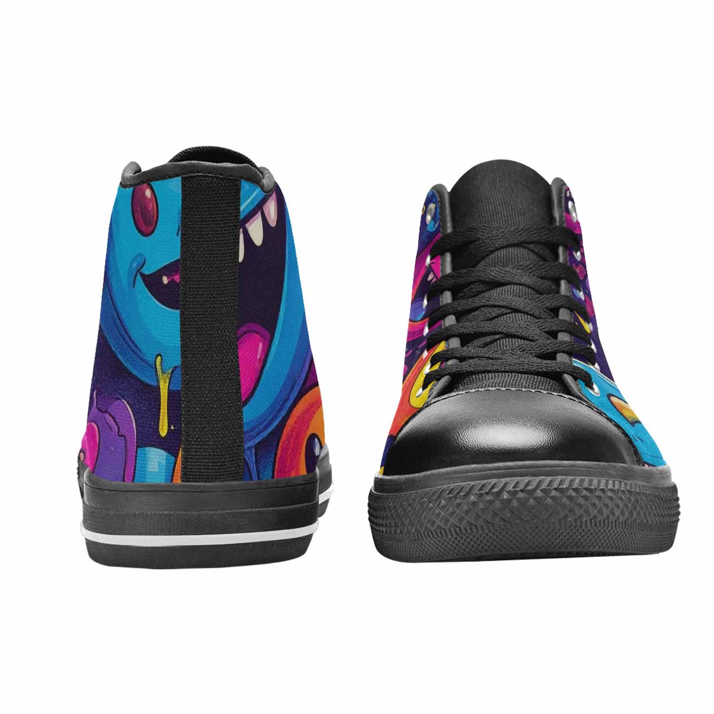 MEN'S Yellow Smiley Face High Top Canvas Y2K Custom Shoes