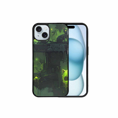 iPhone 15 Plus Case — Toxic Melting Skeleton Cats Small Toxic, Original Design Phone Case