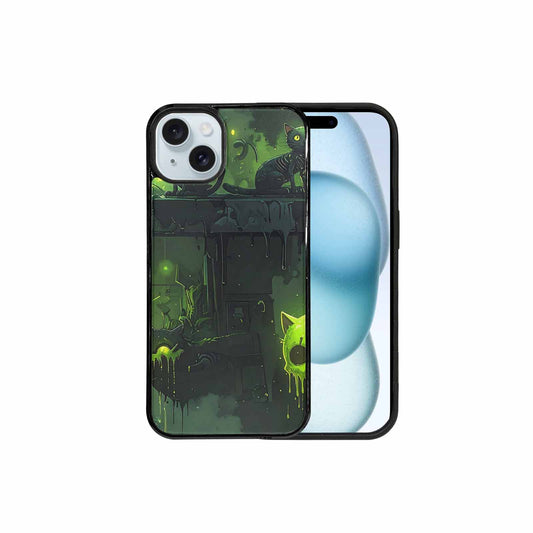 iPhone 15 Plus Case — Toxic Melting Skeleton Cats Toxic, Original Design Phone Case