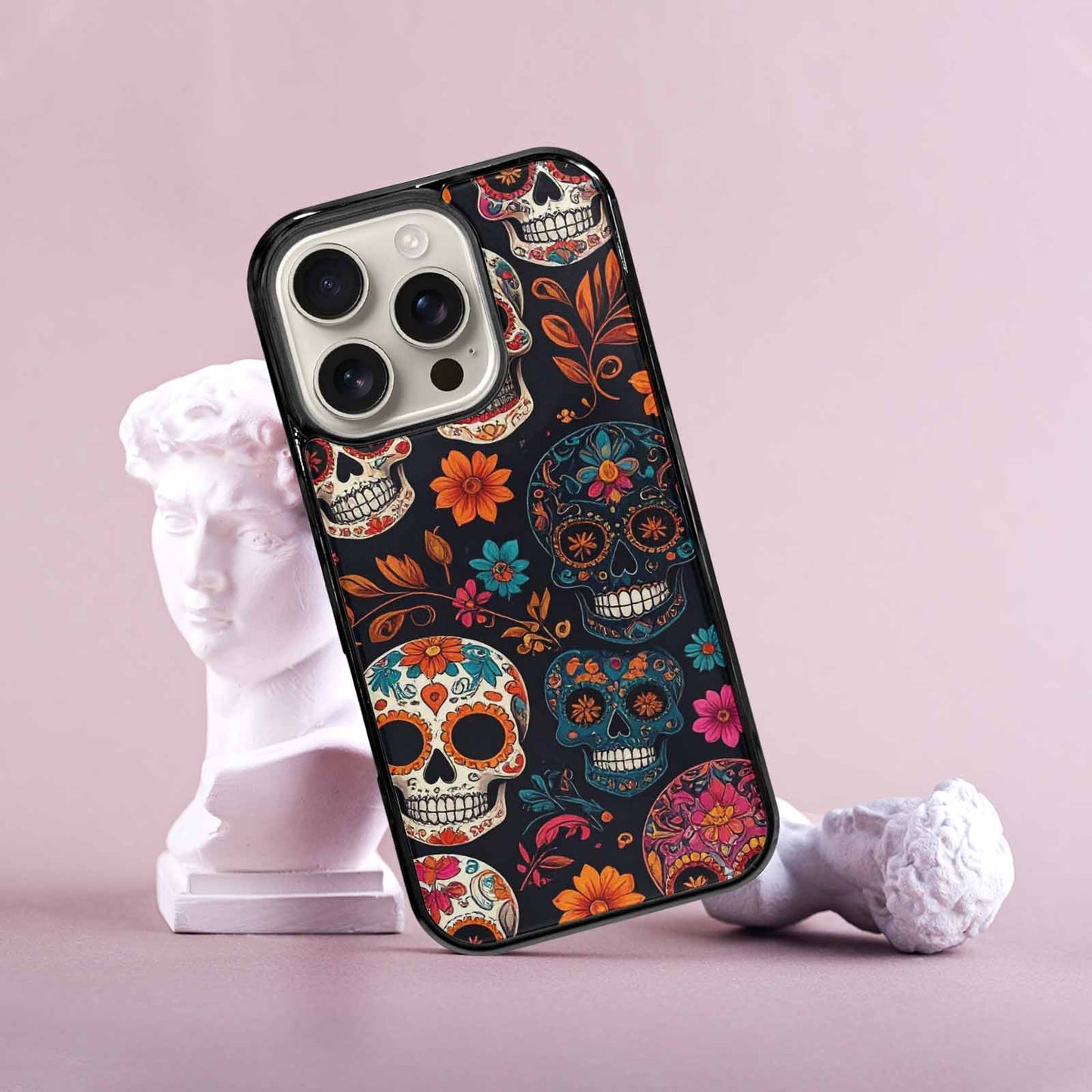 iPhone 16 Pro Case — Smaller Skulls Overlapping Seamless Pattern Of, Custom Made Phone Cover