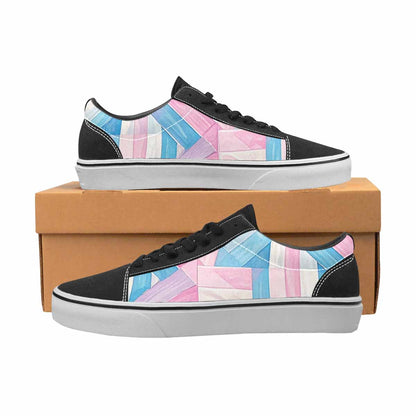 WOMEN'S Transgender Flag Color Canvas Lace-Up Aesthetic Custom Shoes