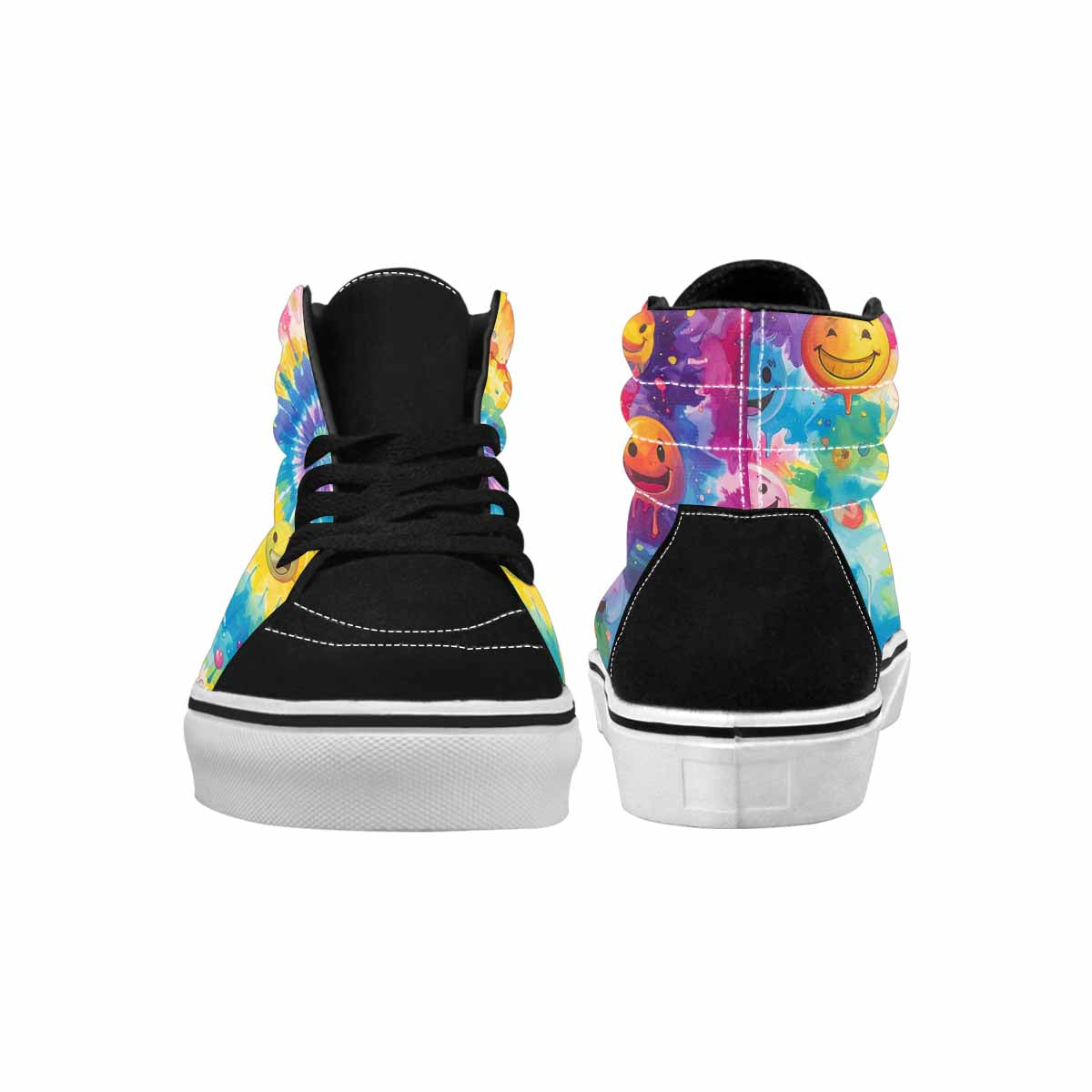 MEN'S Smiley Facessmiley Faces  High Top Canvas Vivid Sneakers