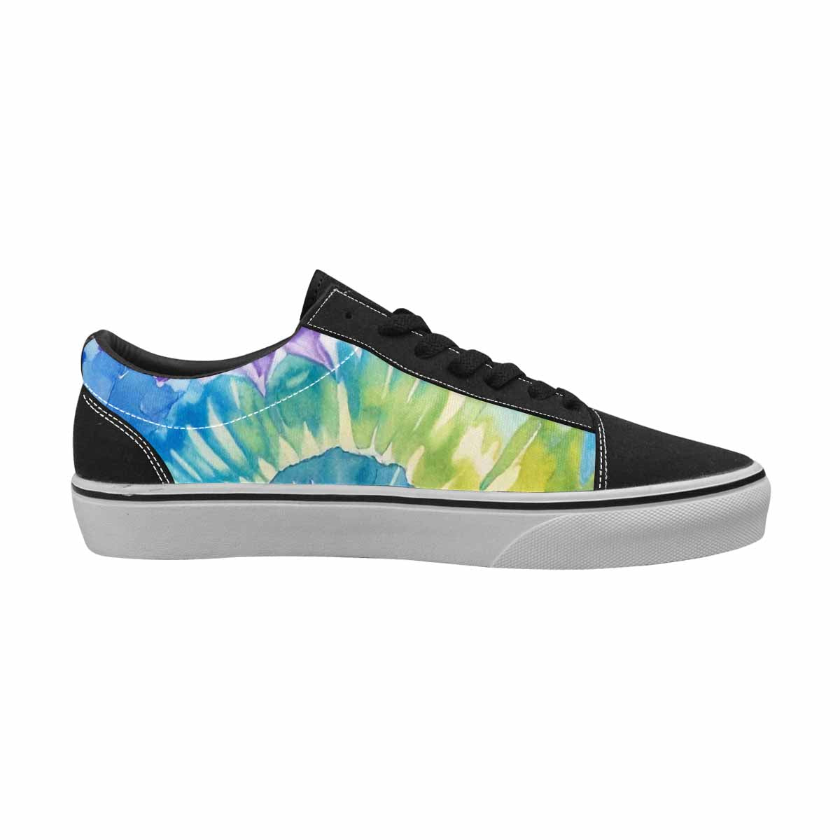 WOMEN'S Tie Dye Swirl Canvas Lace-Up Vibrant Chaos Custom Shoes