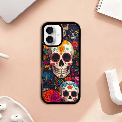 iPhone 17 Case — Small Skull Pattern, Randomly Gothic Skulls, Custom Printed Phone Case