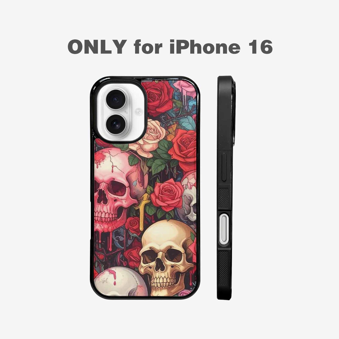 iPhone 16 Case — Skulls And Roses Skulls And Roses, Custom Designed Case Cover