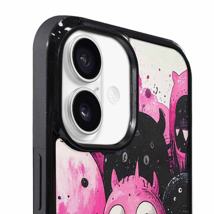 iPhone 17 Case — Black &amp; Pink Ink Cartoon Cute, Custom Printed Phone Case